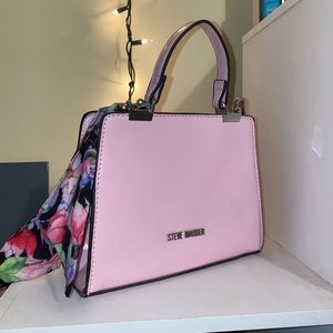 Pink Steve Madden Mini Pink Purse With Scarf.